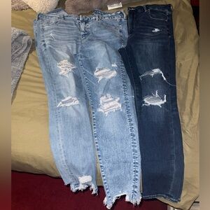 Distressed Light and Dark Blue Jean Lot
